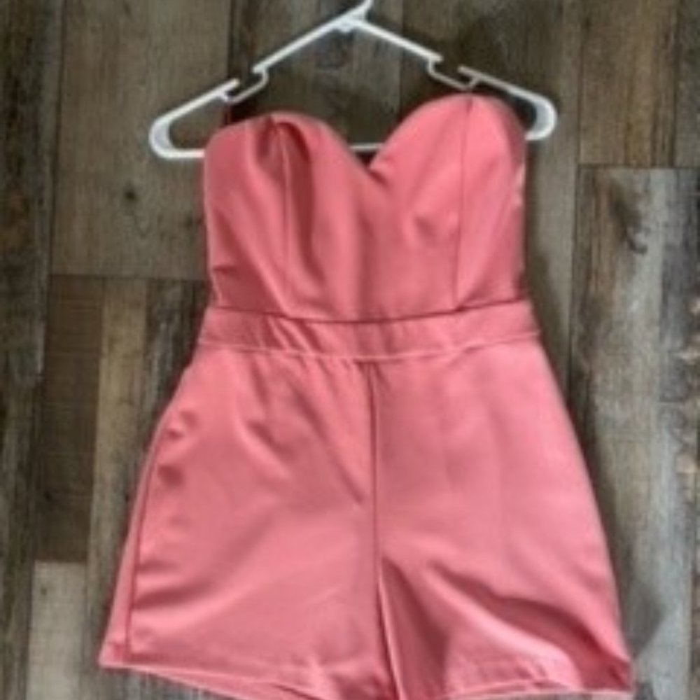 Express Pink Strapless Romper Size 6